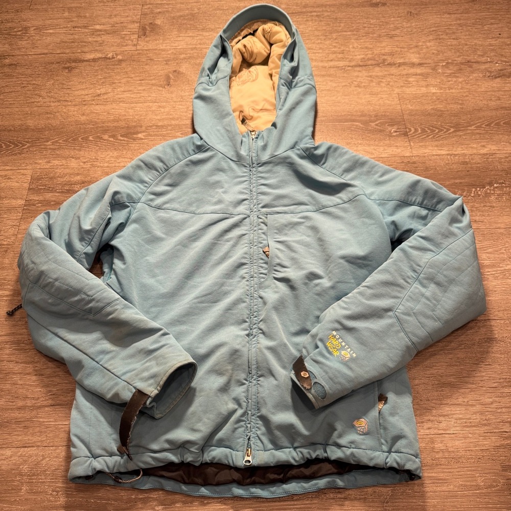 Mountain Hardwear Jacket Womens L Blue Nylon PrimaLoft Insulated Softshell Parka